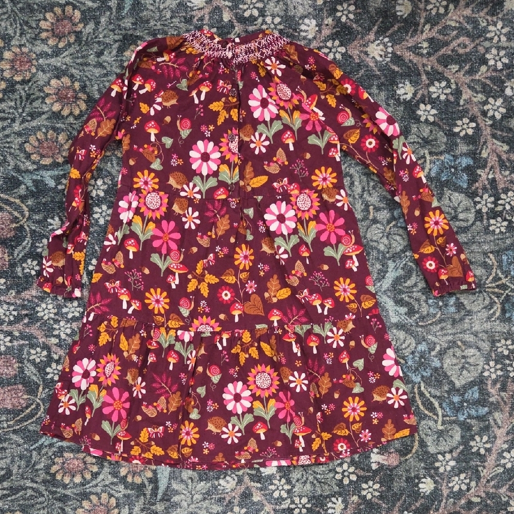 Gymboree Burgundy Woodland Floral Long Sleeve Dress - Picture 4 of 4